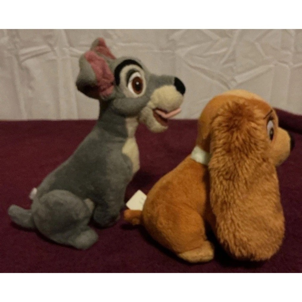 Disney's Lady and The Tramp Plush Lot of 2 5.5" And 7" Tall - Picture 4 of 8